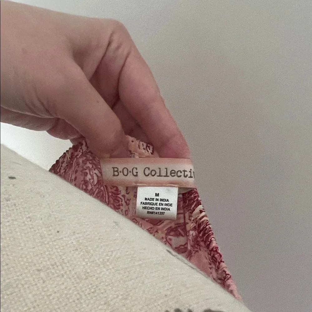 Bog Collective Paisley Midi Dress in Pink Size Medium - Picture 2 of 5